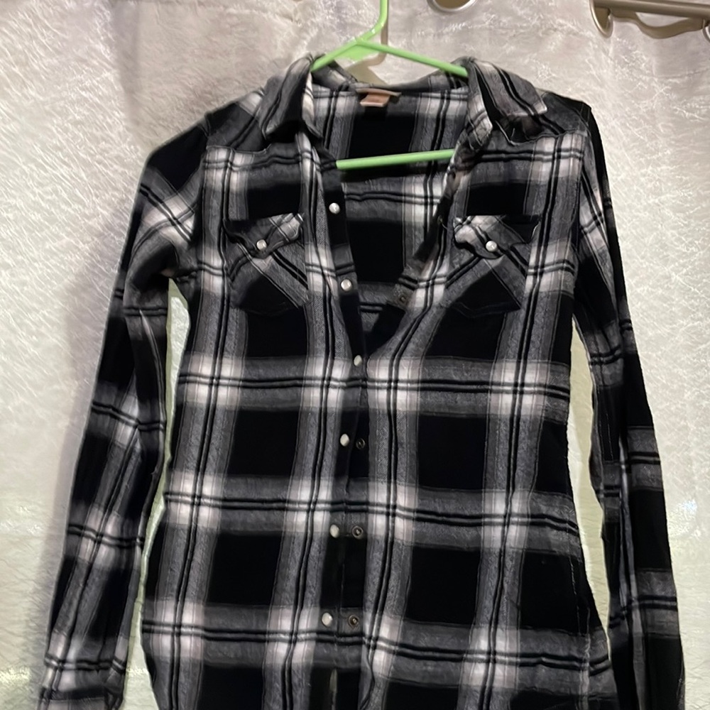 Black and white stripes blouse